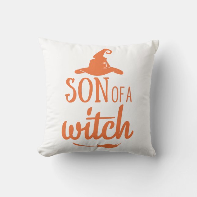Son Of A Witch Funny Halloween Cushion (Front)