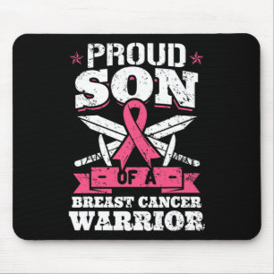Son Of Breast Cancer Warrior Pink Awareness Ribbon Mouse Pad
