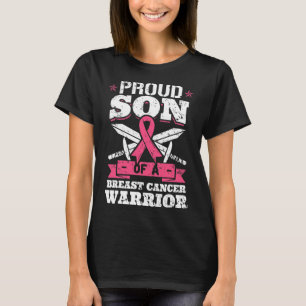 Son Of Breast Cancer Warrior Pink Awareness Ribbon T-Shirt