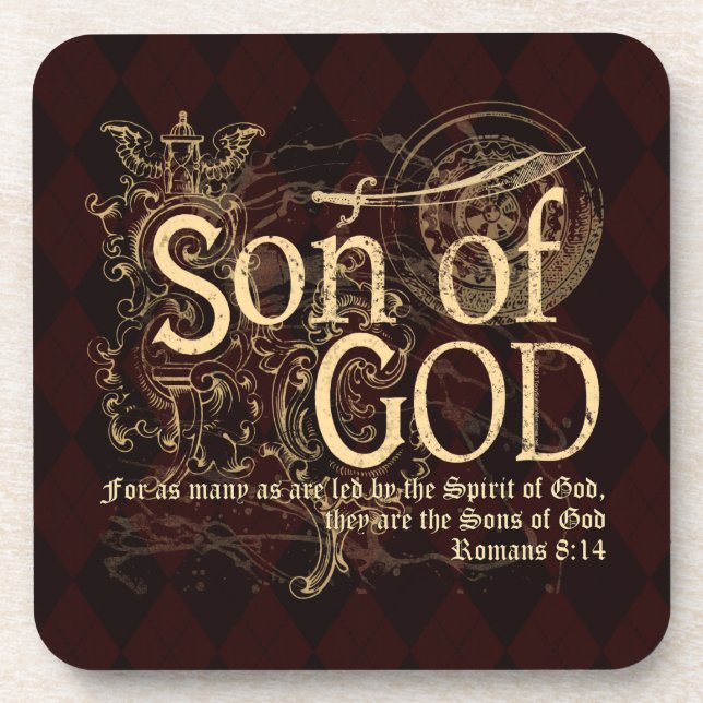 Son of God, Romans 8:14 Christian Coaster (Front)