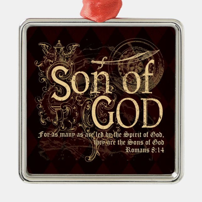 Son of God, Romans 8:14 Christian Metal Ornament (Front)