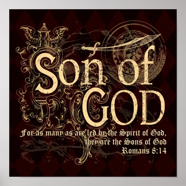 Son of God, Romans 8:14 Christian Poster (Front)