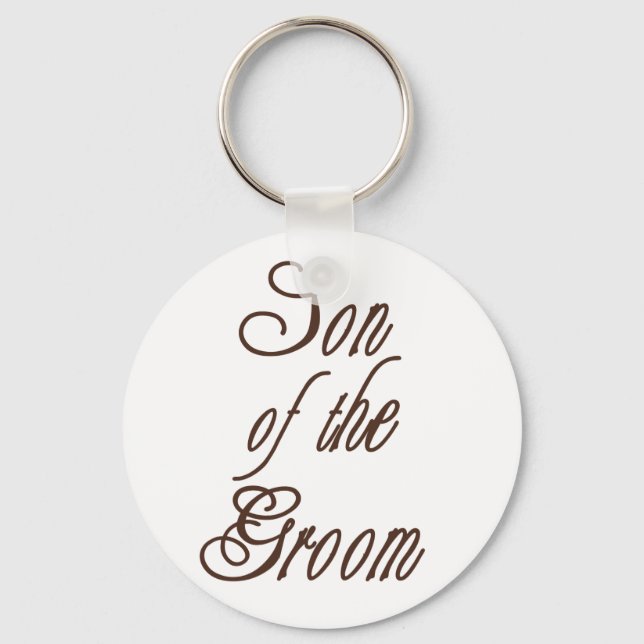 Son of Groom Classy Browns Key Ring (Front)