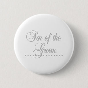 Son of Groom Grey Elegance 6 Cm Round Badge