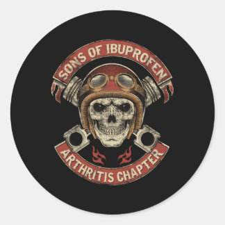 Son Of Ibuprofen Hritis Chapter Biker Classic Round Sticker