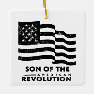 Son of the American Revolution SAR US FLAG Ceramic Ornament