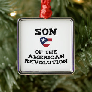 Son of the American Revolution USA Star Eagle Dad  Metal Ornament