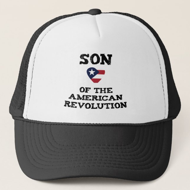 Son of the American Revolution USA Star Eagle Dad  Trucker Hat (Front)
