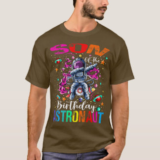 Son Of The Birthday Astronaut Boy Space Theme Kids T-Shirt