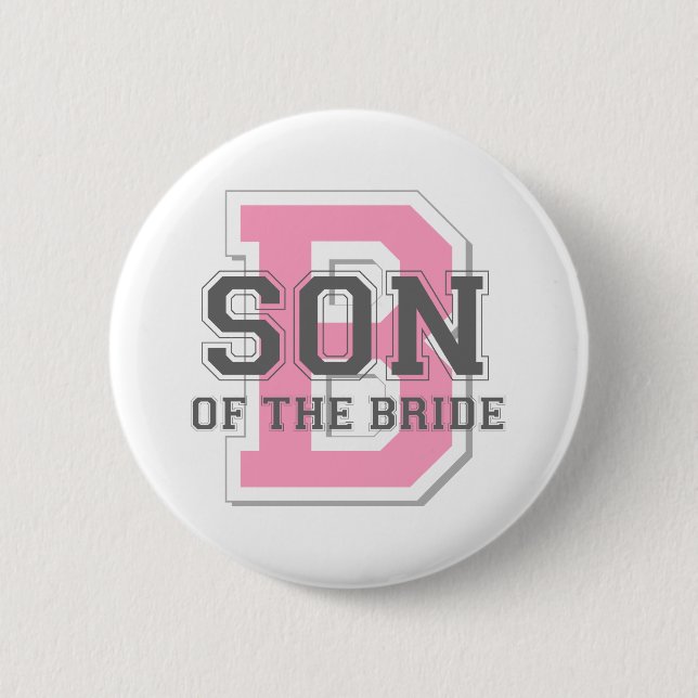 Son of the Bride Cheer 6 Cm Round Badge (Front)