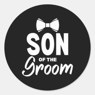 Son Of The Groom Wedding Party Family Costume Classic Round Sticker