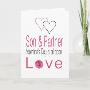 Son & Partner Happy Valentine's Day Roses Holiday Card