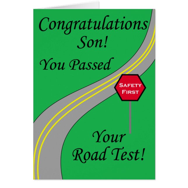 Son Passed Road Test! (Front)