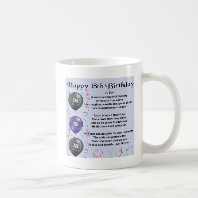 Son Poem 18th Birthday Coffee Mug (Right)