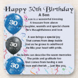 Son Poem  - 30th Birthday Design Coaster<br><div class="desc">A great gift for a son on his 30th birthday</div>