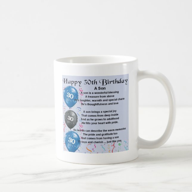 Son Poem  - 30th Birthday Design Coffee Mug (Right)