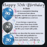 Son Poem  - 30th Birthday Design Square Sticker<br><div class="desc">A great gift for a son on his 30th birthday</div>