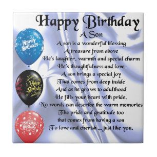 Son Poem  -  Happy Birthday Ceramic Tile