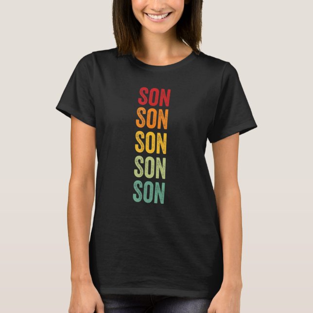 Son Rainbow Text  Son Colourful T-Shirt (Front)