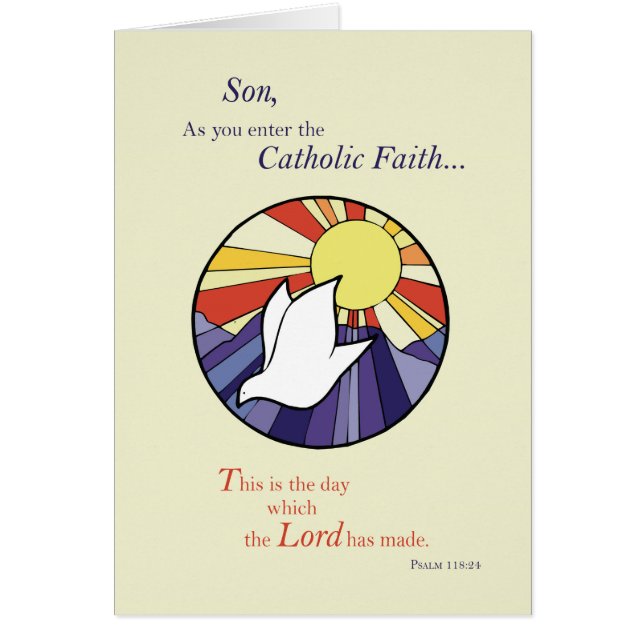 Son RCIA Catholic Dove Sun Circle, Rite of Christi (Front)