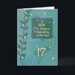 Son Religious 17th Birthday Green Hand Drawn Look Card<br><div class="desc">Special occasions require special celebrations. Just like your son’s upcoming 17th birthday which requires the best birthday card ever. Look no further,  the card you are looking for is right before you.</div>