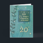 Son Religious 20th Birthday Green Hand Drawn Look Card<br><div class="desc">Remember the first time you held him in your arms. He was like a little angel smiling at your throughout. He was a blessing then. But now he will be turning twenty and as he celebrates this day you should remind him that he was a blessing then and is still...</div>