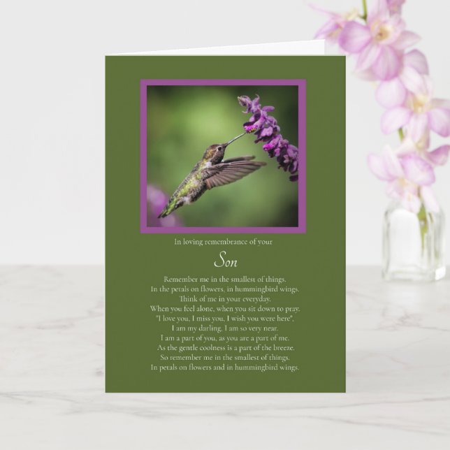 Son Remembrance Anniversary of Death Card (Orchid)
