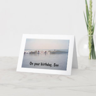 SON-RIDE THE WAVE AND HAVE FUN BIRTHDAY CARD
