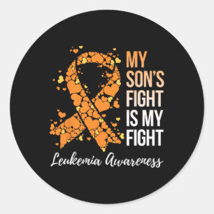 Son’s Fight Is My Fight Leukaemia Awareness Classic Round Sticker