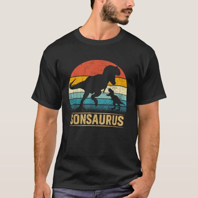 Son Saurus T Rex Dinosaur SonSaurus Matching Famil T-Shirt (Front)