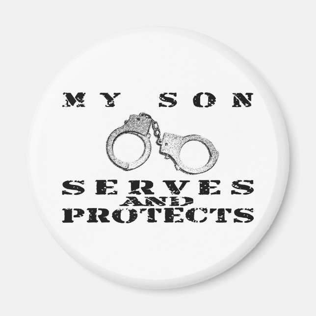 Son Serves Protects - Cuffs Magnet (Front)