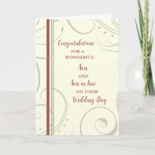 Son & Son in Law Wedding Day Congratulations Card