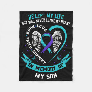 Son Suicide Awareness Prevention Memorial Graphic Fleece Blanket