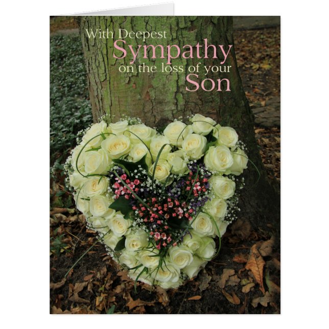 son  Sympathy card with Roses (Front)