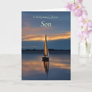 Son Sympathy with Serene Seascape Sailboat Card
