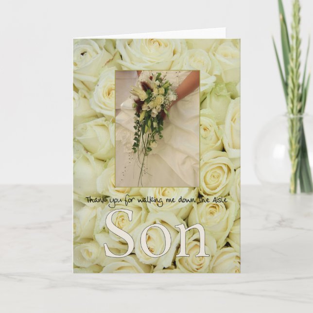 Son  Thanks for Walking me down Aisle Thank You Card (Front)