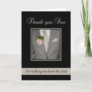 Son  Thanks for Walking me down Aisle Thank You Card