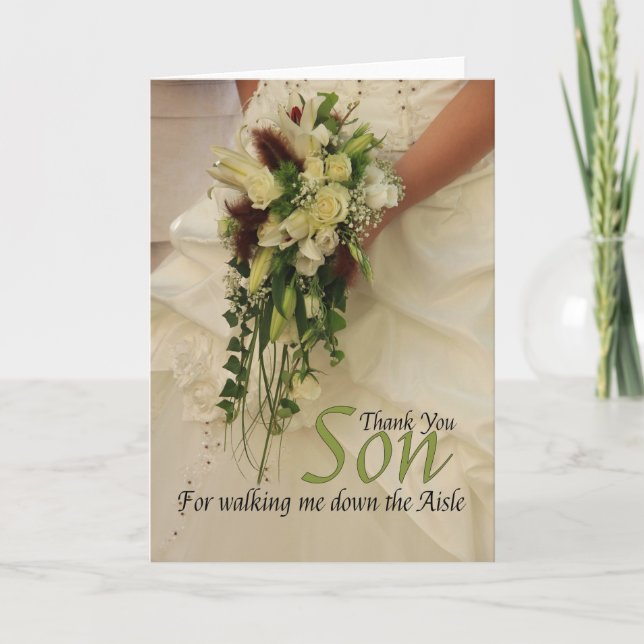 Son  Thanks for Walking me down Aisle Thank You Card (Front)