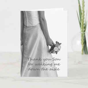 Son  Thanks for Walking me down Aisle Thank You Card