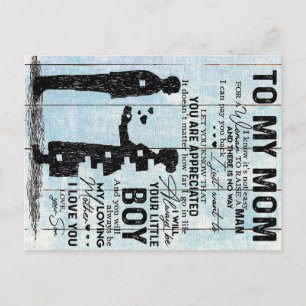 Son To Mum Gift, Personalise Letter To My Mum Gift Postcard