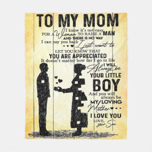 Son To Mum, Gift To My Mum, Mother's Day Gift Idea Fleece Blanket