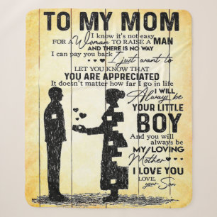 Son To Mum, Gift To My Mum, Mother's Day Gift Idea Sherpa Blanket
