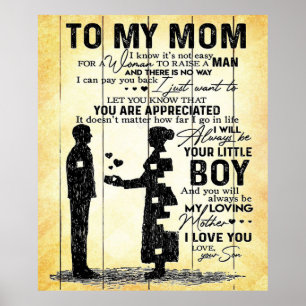 Son To Mum To My Mum   Lovely Gift Poster