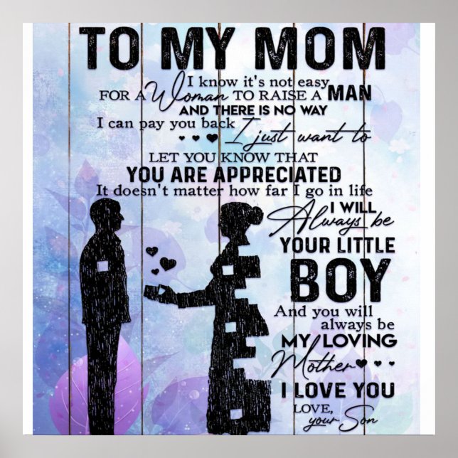 Son To My Mum Gift | Lovely Holiday Gift Poster (Front)