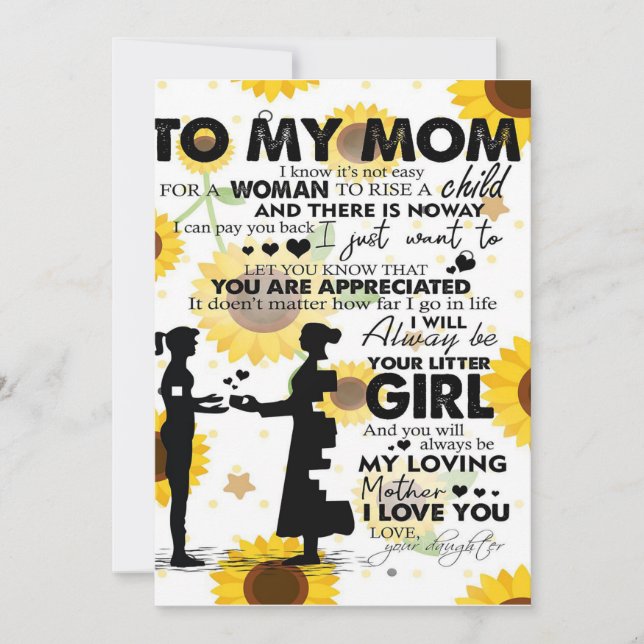 Son To My Mum Letter | Cute Gift for Mum Holiday Card (Front)