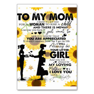 Son To My Mum Letter Cute Gift for Mum Table Number