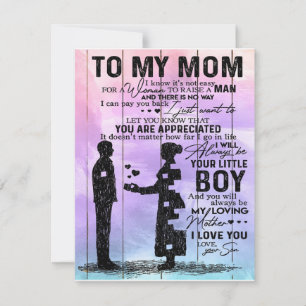 Son To My Mum Letter, Mother Birthday Gift Invitation