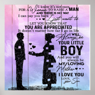 Son To My Mum Letter, Mother Birthday Gift Poster