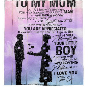 Son To My Mum Letter, Mother Birthday Gift Shower Curtain