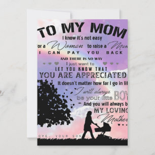 Son To My Mum Letter   New Home Present Holiday Card